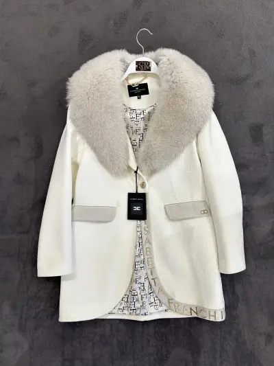 Elisabetta Franchi Kaşe Kürklü Kaban