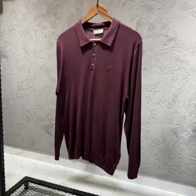Canali Yakalı Bordo Triko Kazak
