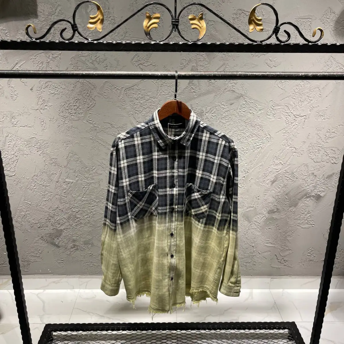 Amiri Çift Renk Siyah Gömlek