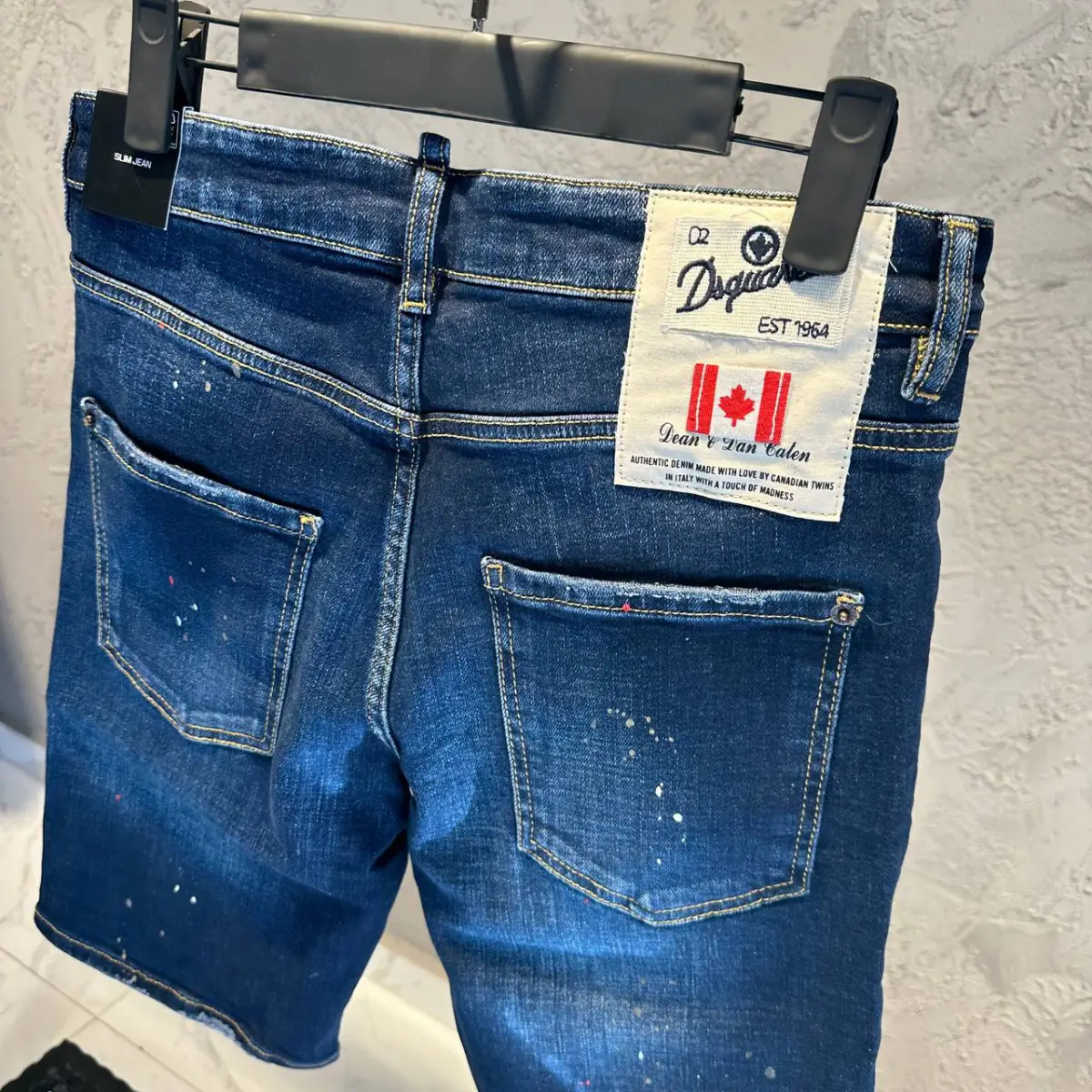 DSQUARED2 Lacivert Yamalı Kot Short