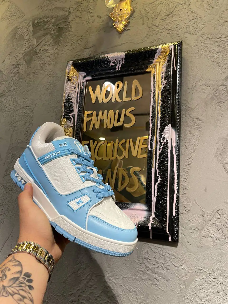 Louis Vuitton Mavi Desenli Ayakkabı