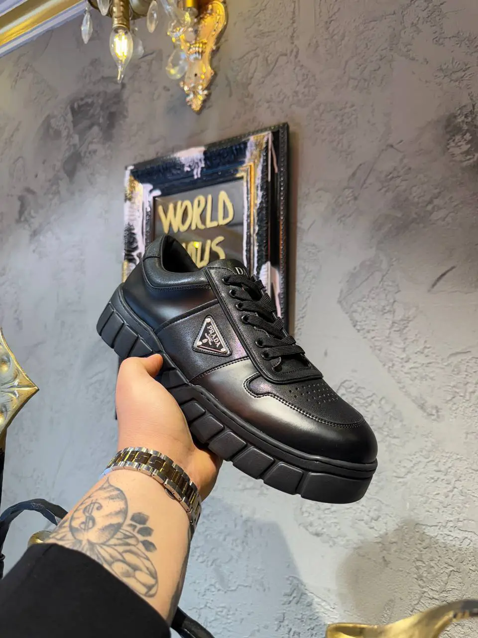 Prada Siyah Logo Detay Ayakkabı