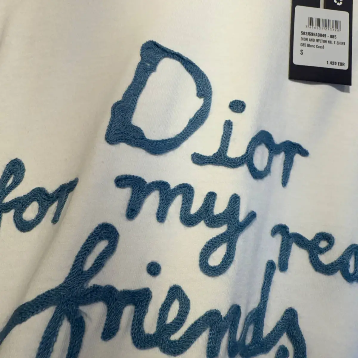 Dior Beyaz Nakış Detaylı Tişört