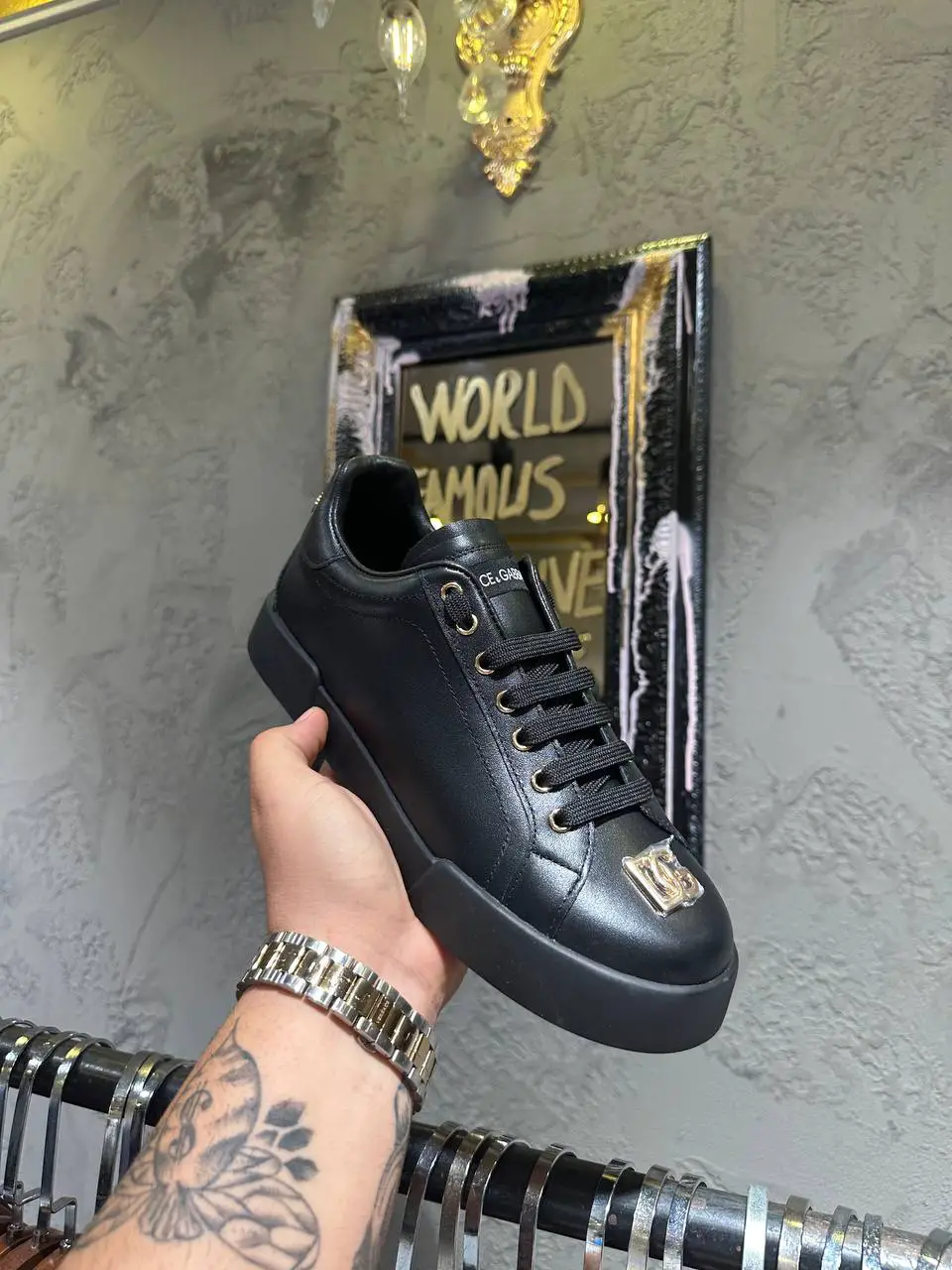 Dolce Gabbana Logo Detaylı Siyah Ayakkabı