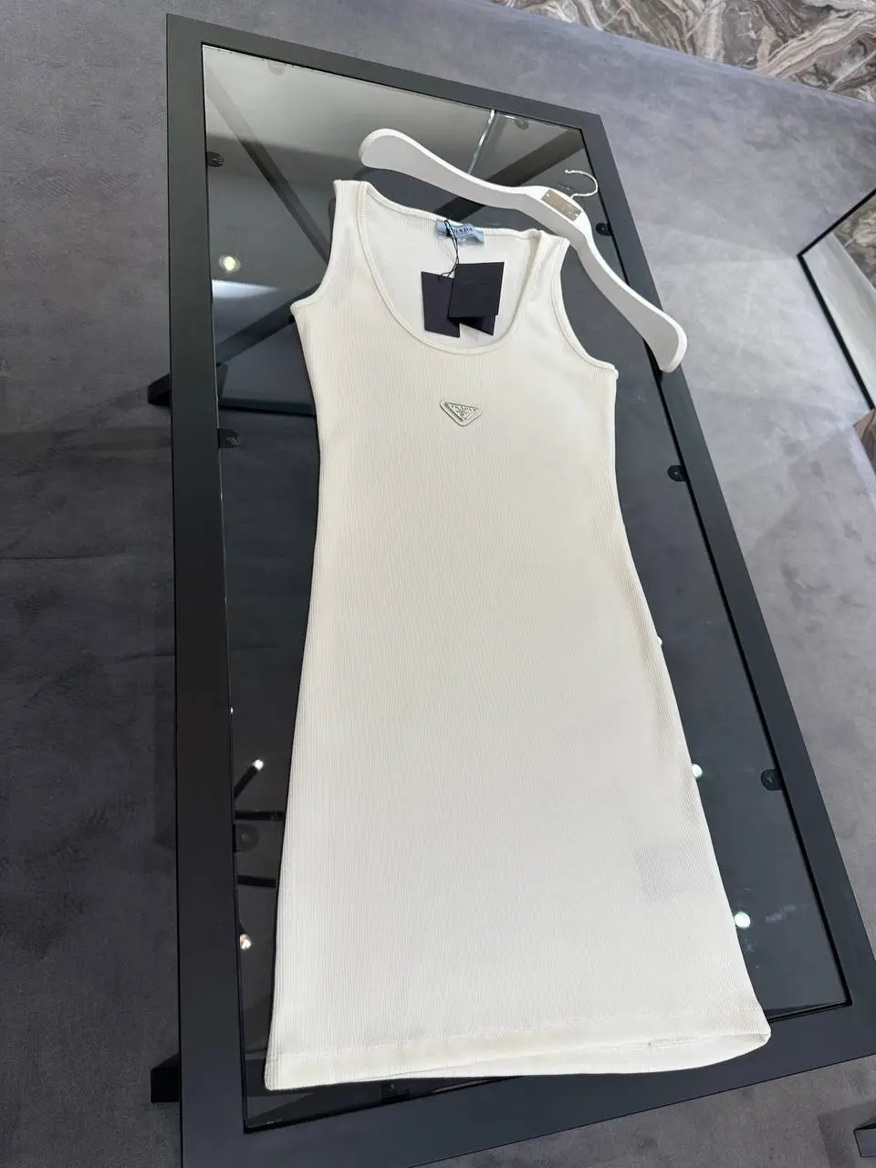 Prada Logo Detaylı Beyaz Tunik Atlet