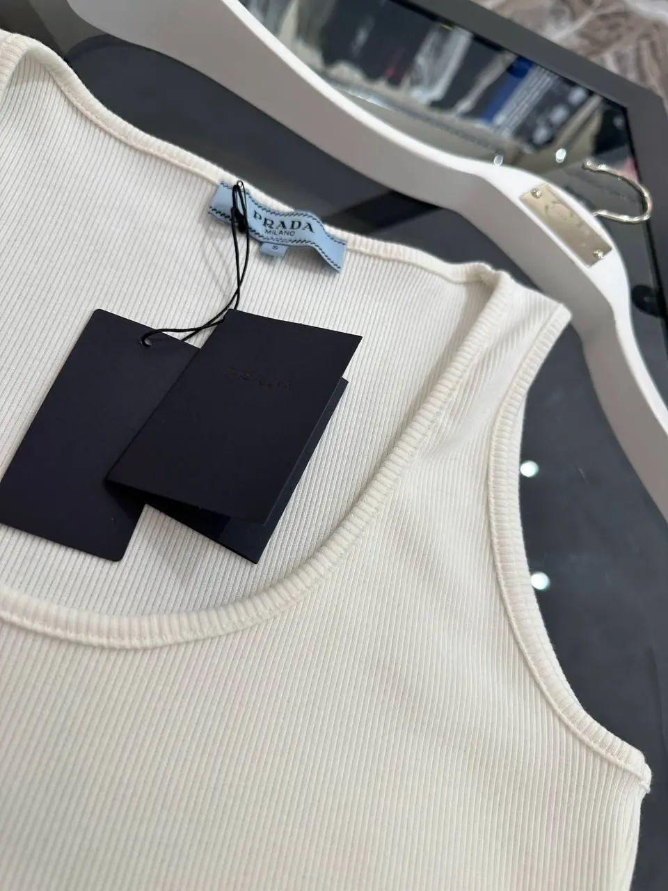 Prada Logo Detaylı Beyaz Tunik Atlet