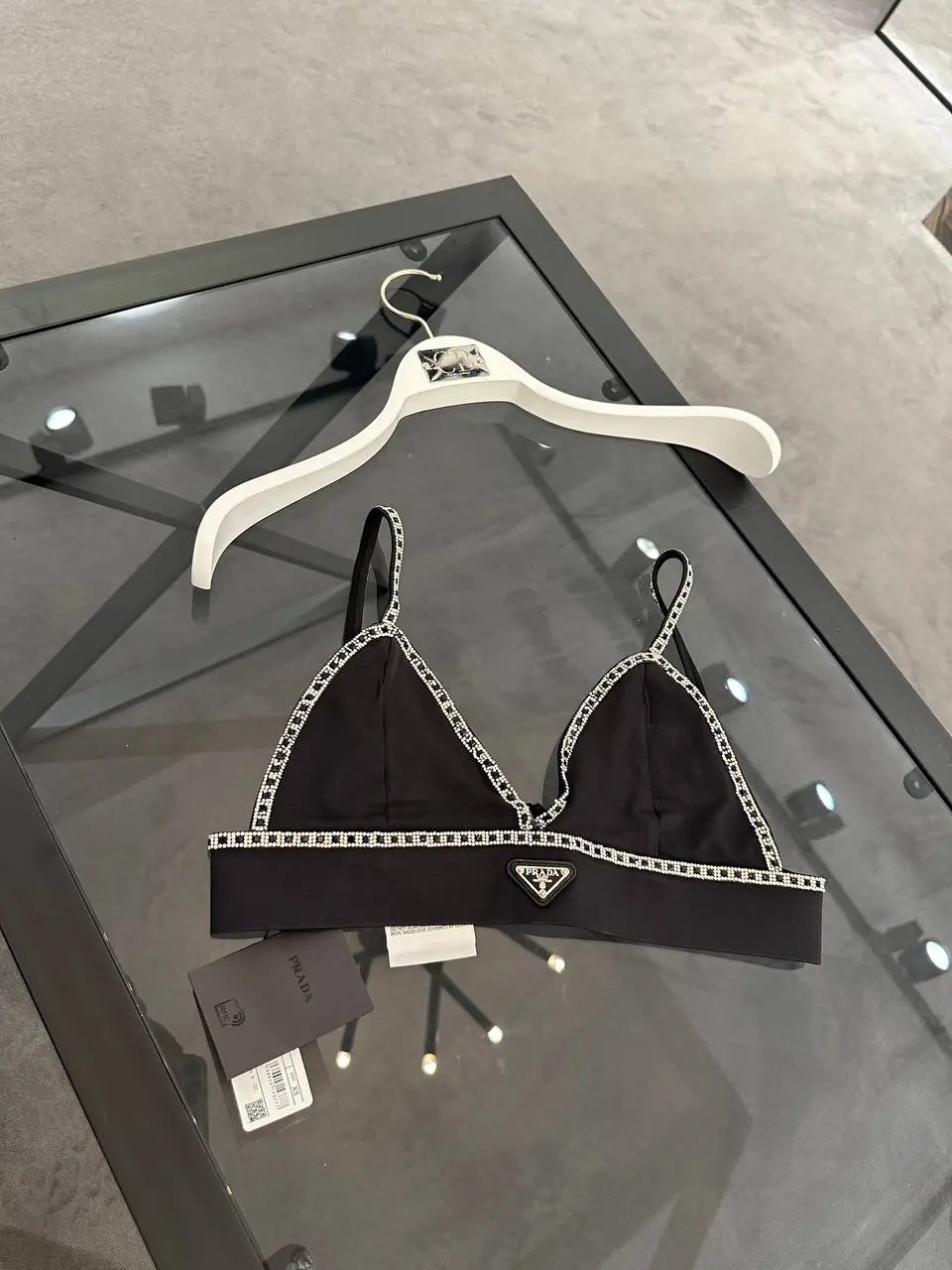 Prada Siyah Taş Detaylı Büstiyer