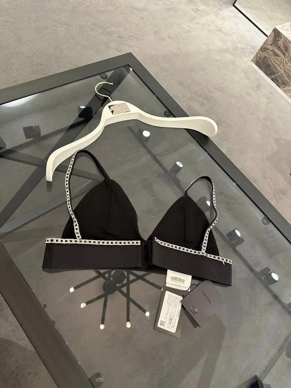 Prada Siyah Taş Detaylı Büstiyer