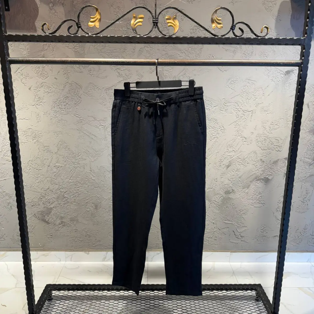 Loro Piana Siyah Keten Pantolon