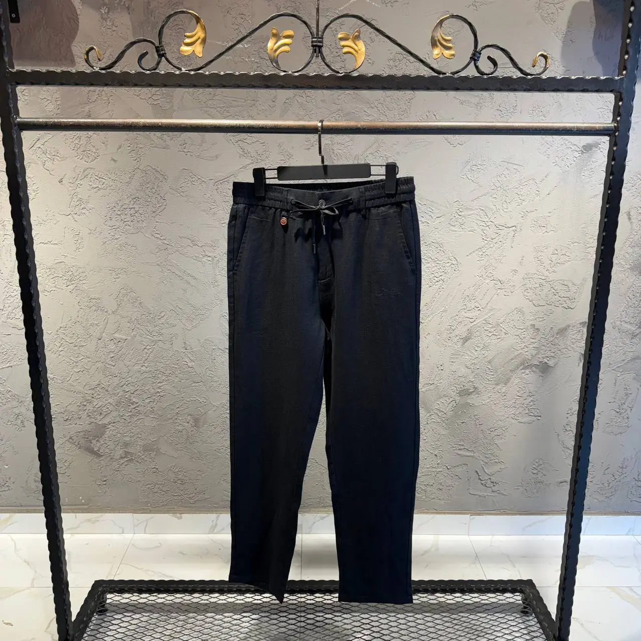 Loro Piana Siyah Keten Pantolon