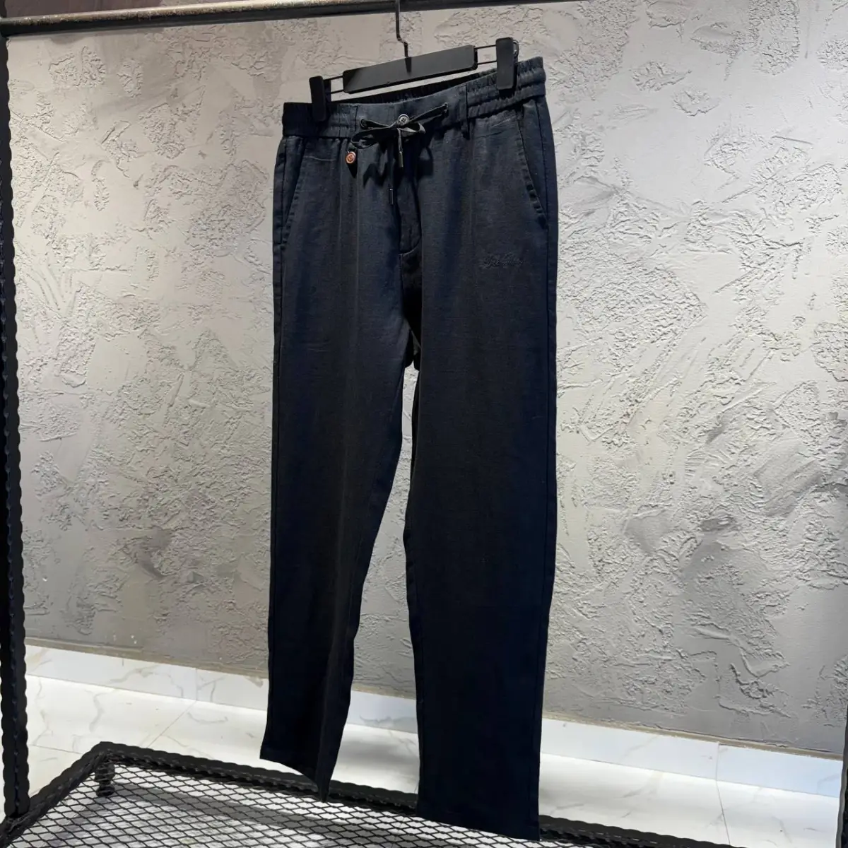 Loro Piana Siyah Keten Pantolon