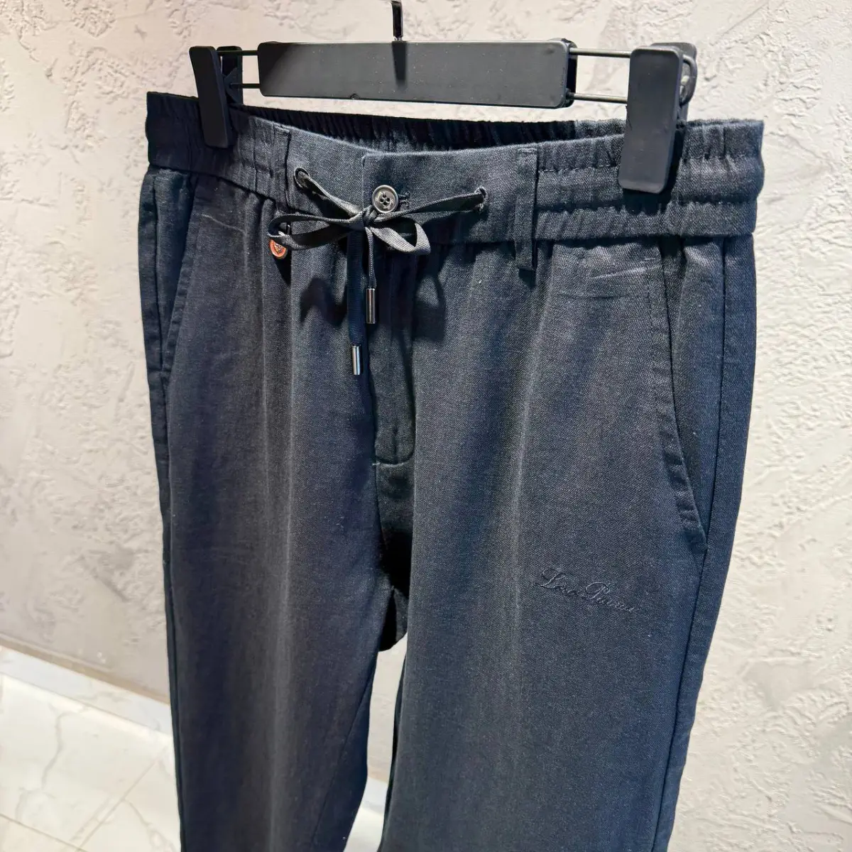 Loro Piana Siyah Keten Pantolon