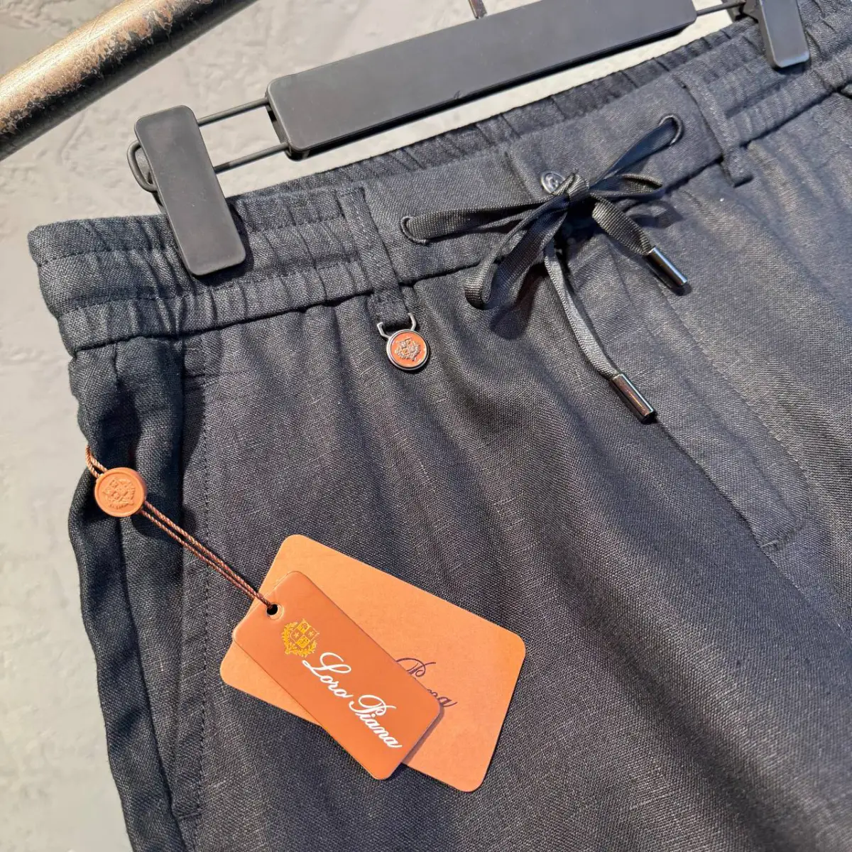 Loro Piana Siyah Keten Pantolon