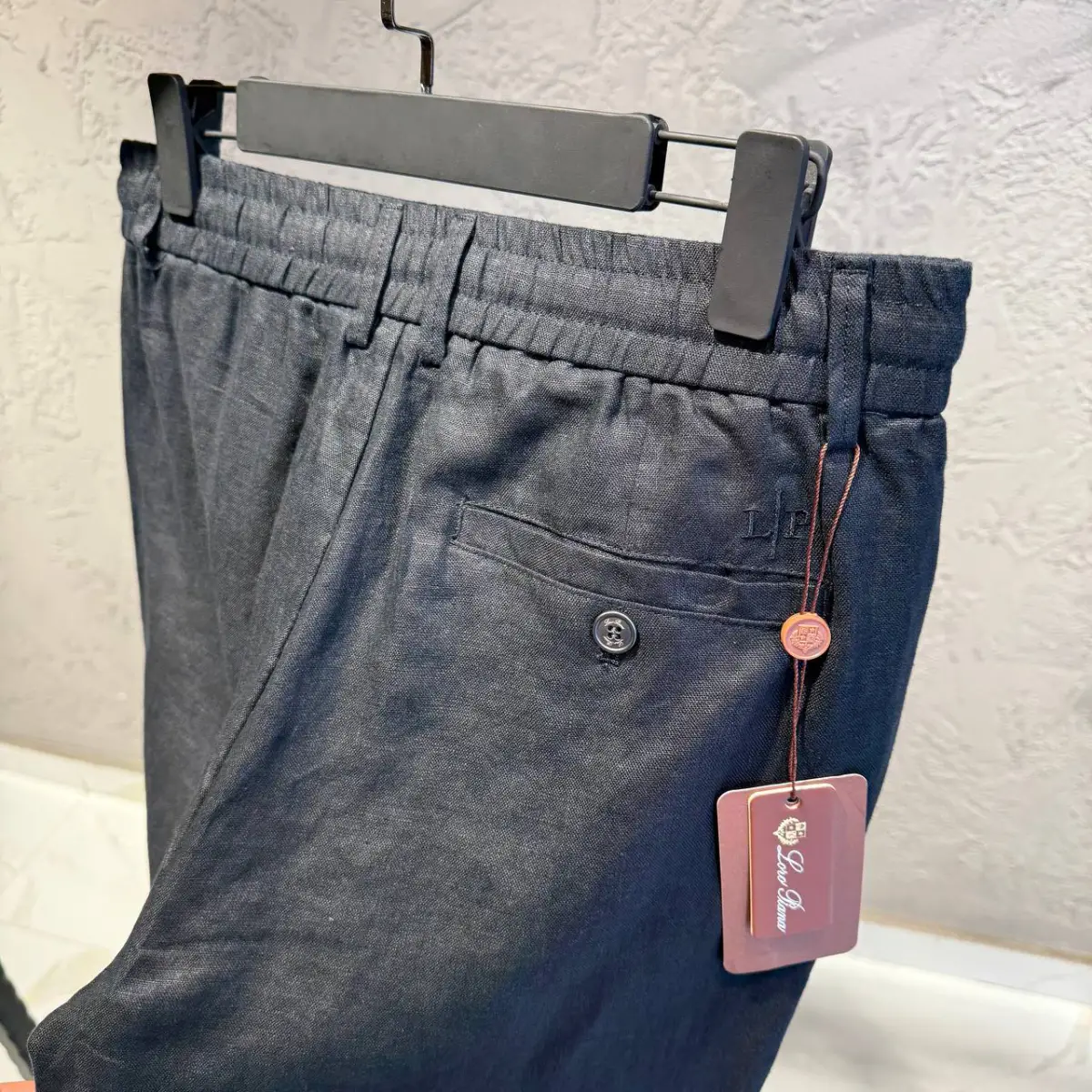 Loro Piana Siyah Keten Pantolon