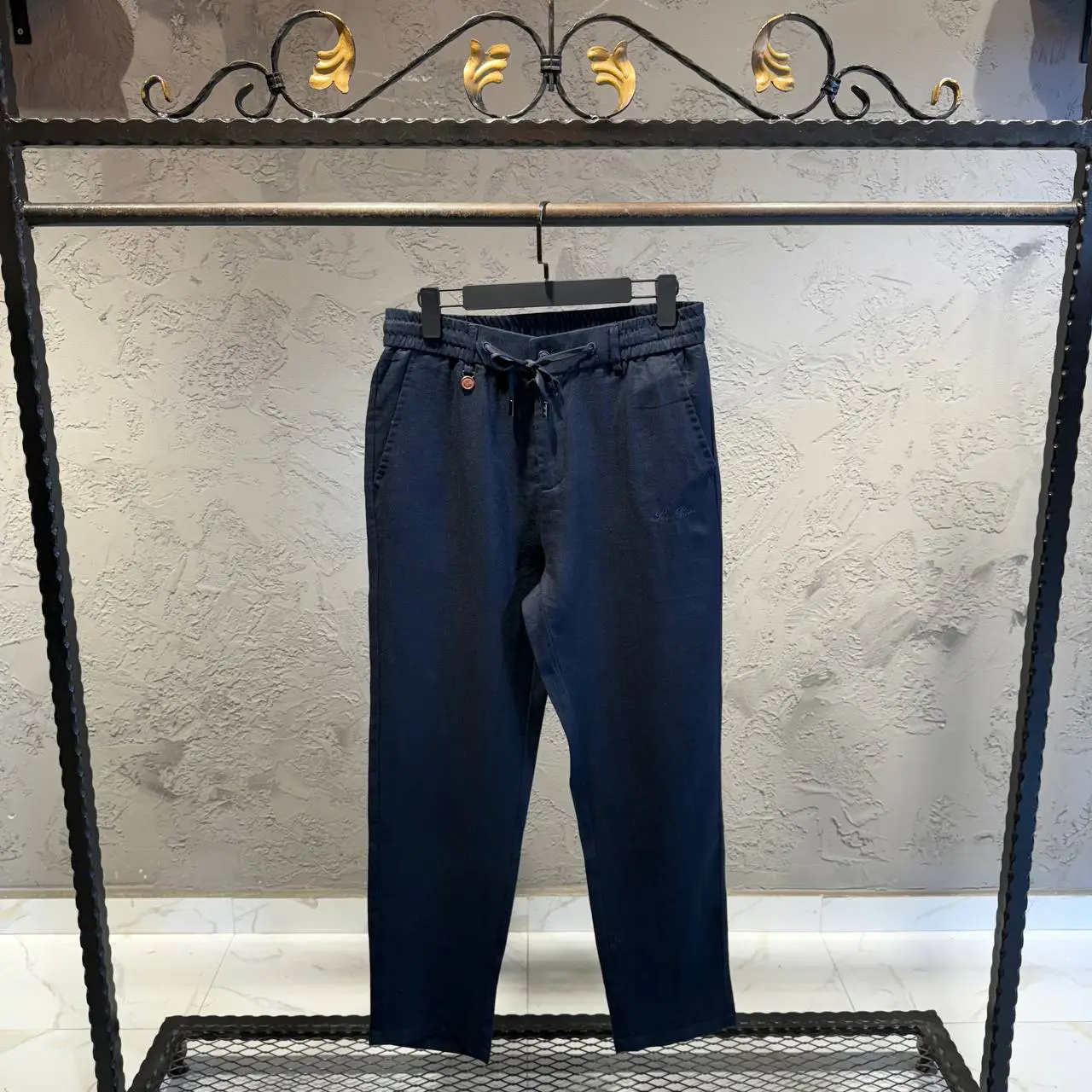 Loro Piana Lacivert Keten Pantolon