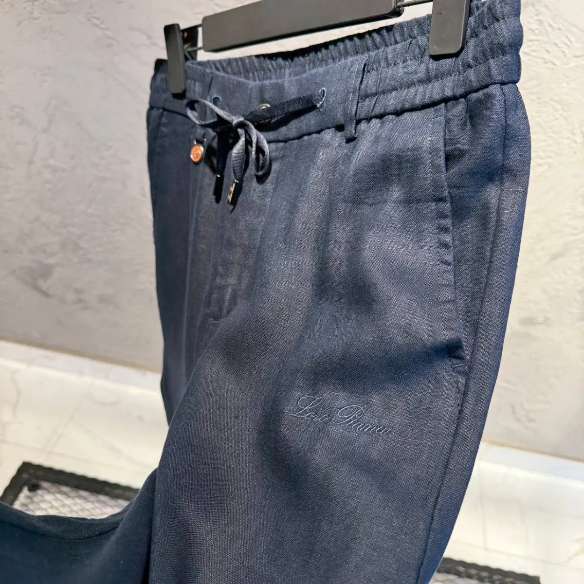 Loro Piana Lacivert Keten Pantolon