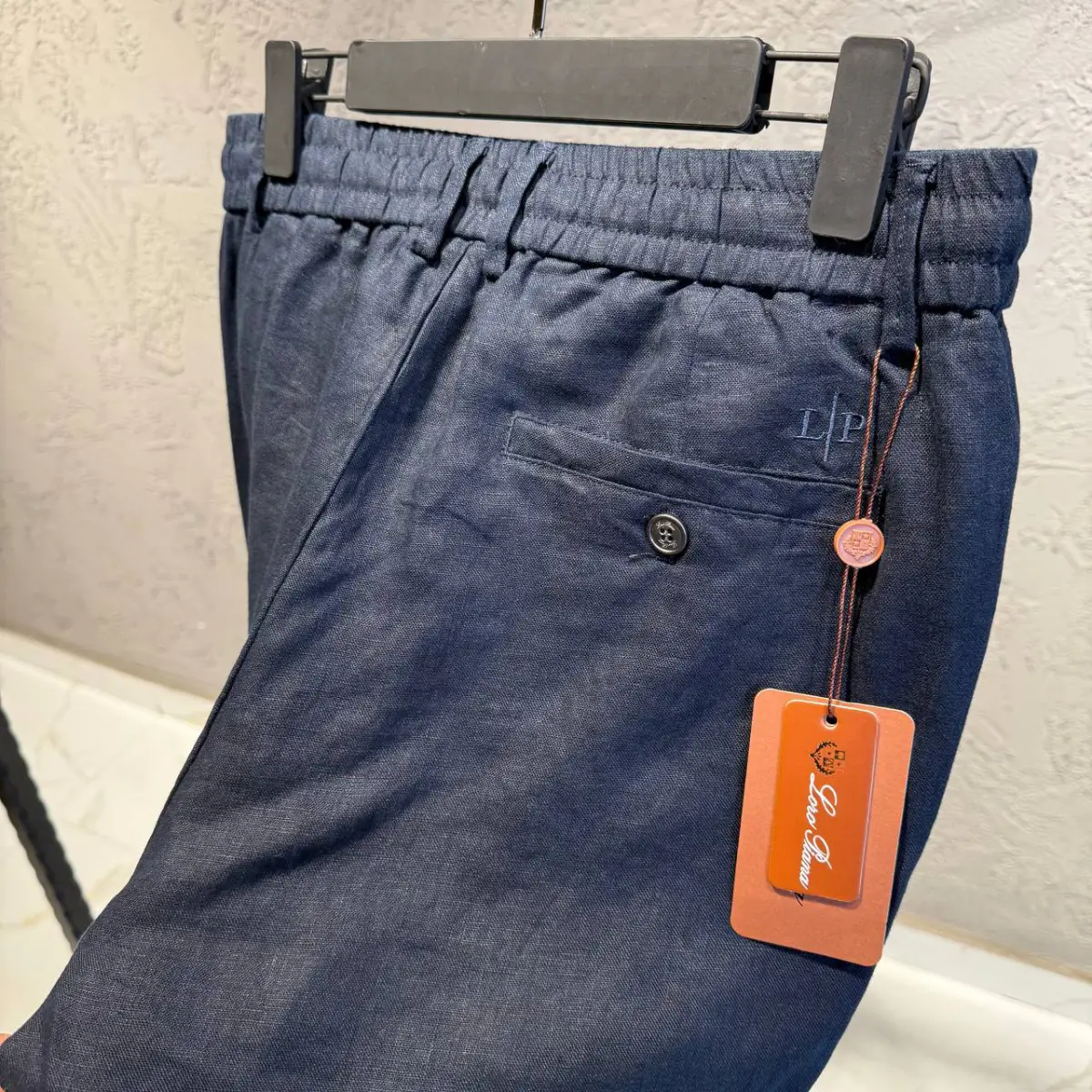 Loro Piana Lacivert Keten Pantolon