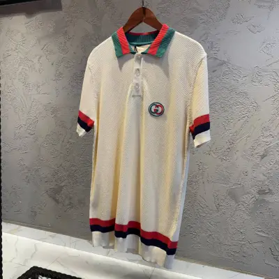 Gucci Desenli Yakalı Triko Tişört