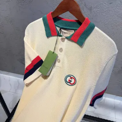 Gucci Desenli Yakalı Triko Tişört