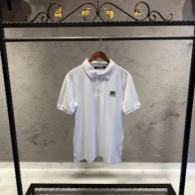 Prada Beyaz Logo Detaylı Yakalı Tişört