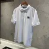 Prada Beyaz Logo Detaylı Yakalı Tişört