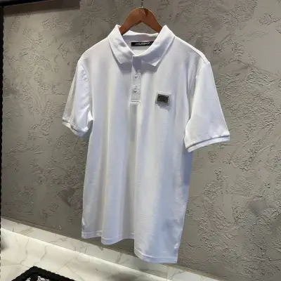 Prada Beyaz Logo Detaylı Yakalı Tişört
