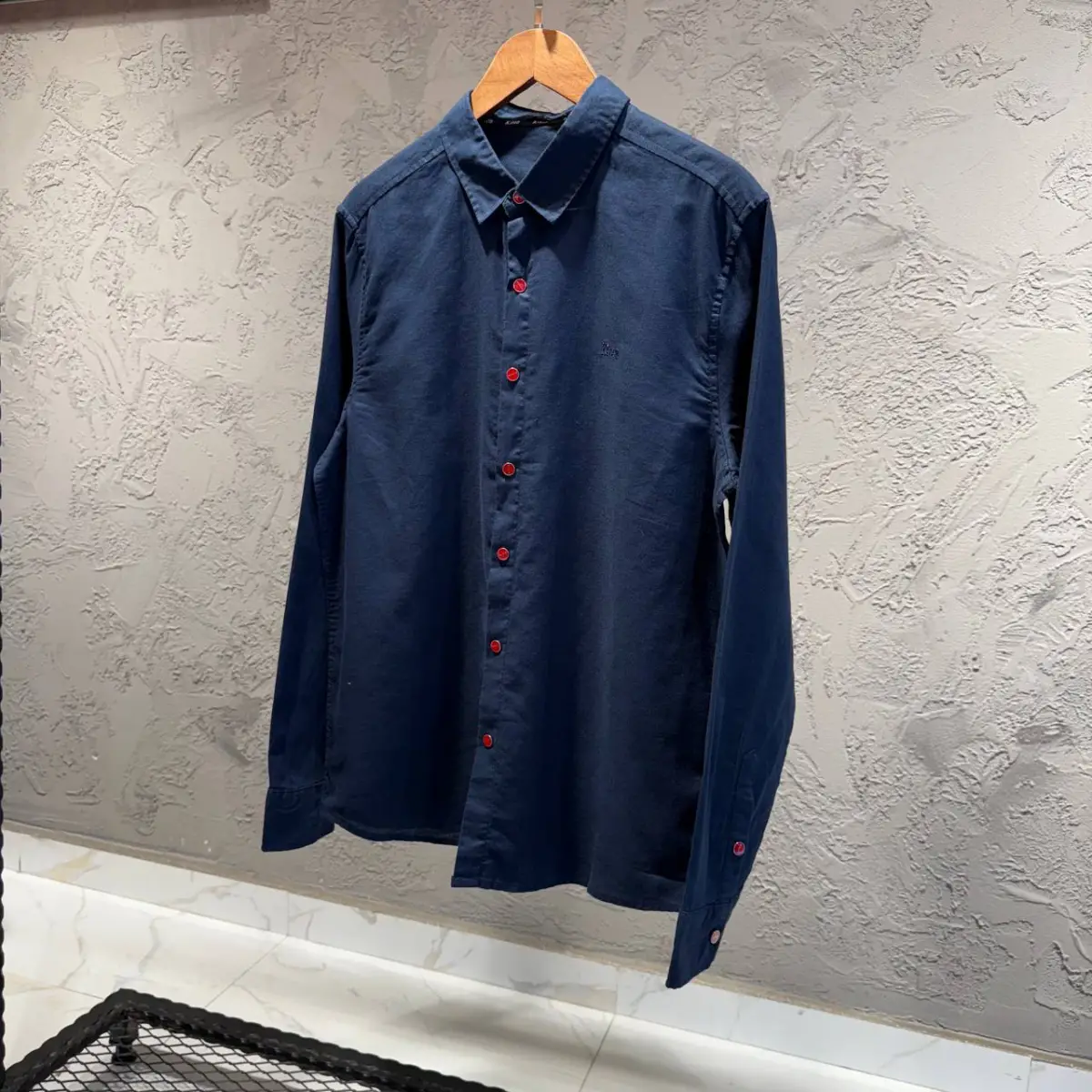 Kiton Lacivert Keten Gömlek