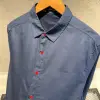 Kiton Lacivert Keten Gömlek