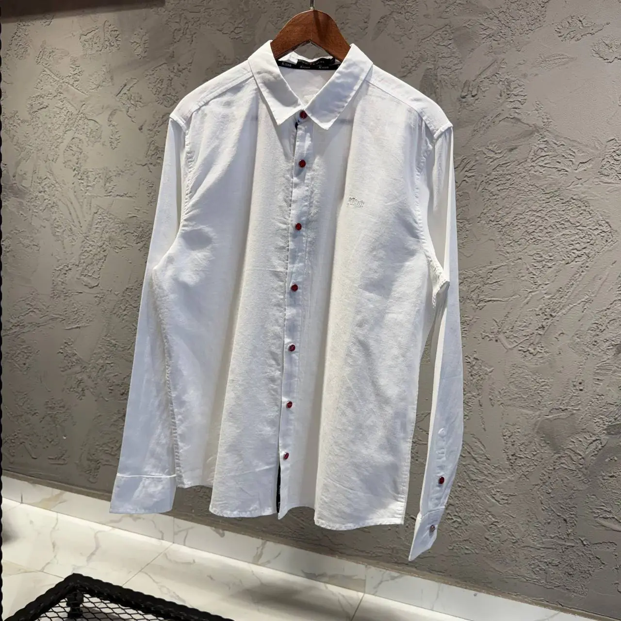 Kiton Beyaz Keten Gömlek