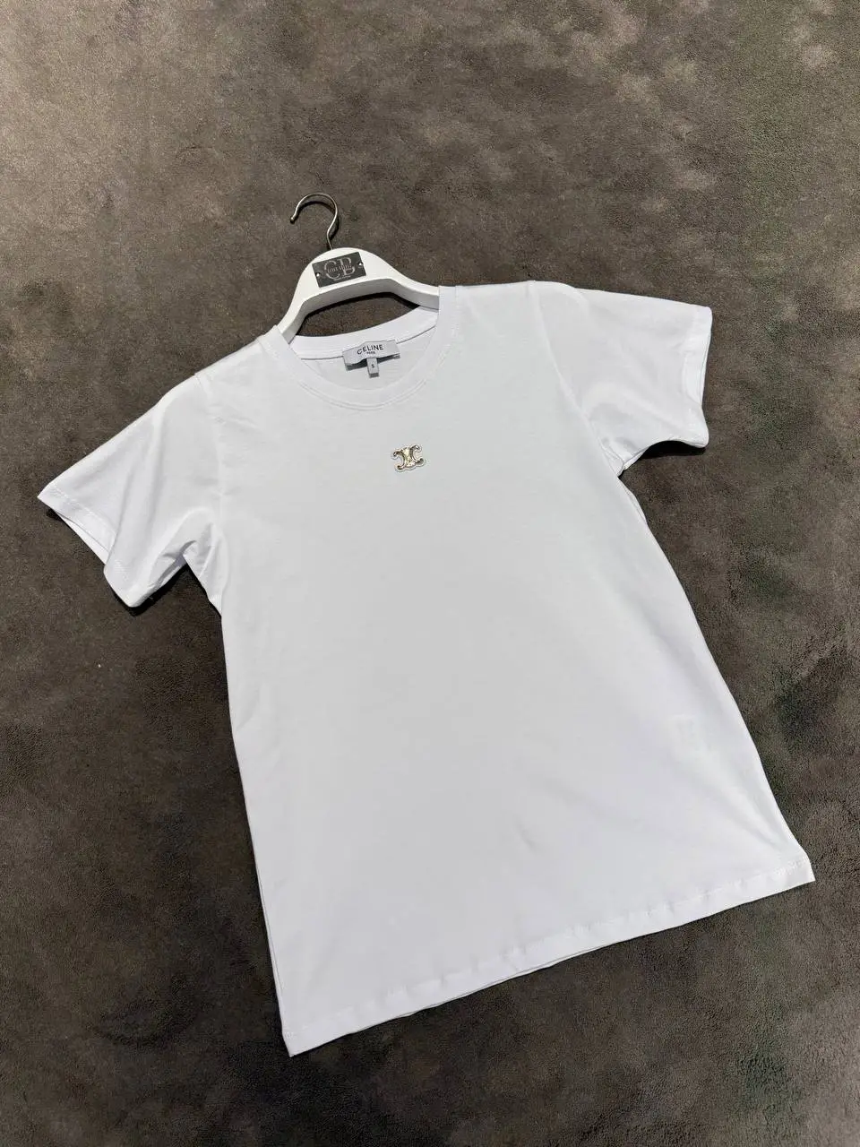 Celine Beyaz Logo Detaylı Tişort