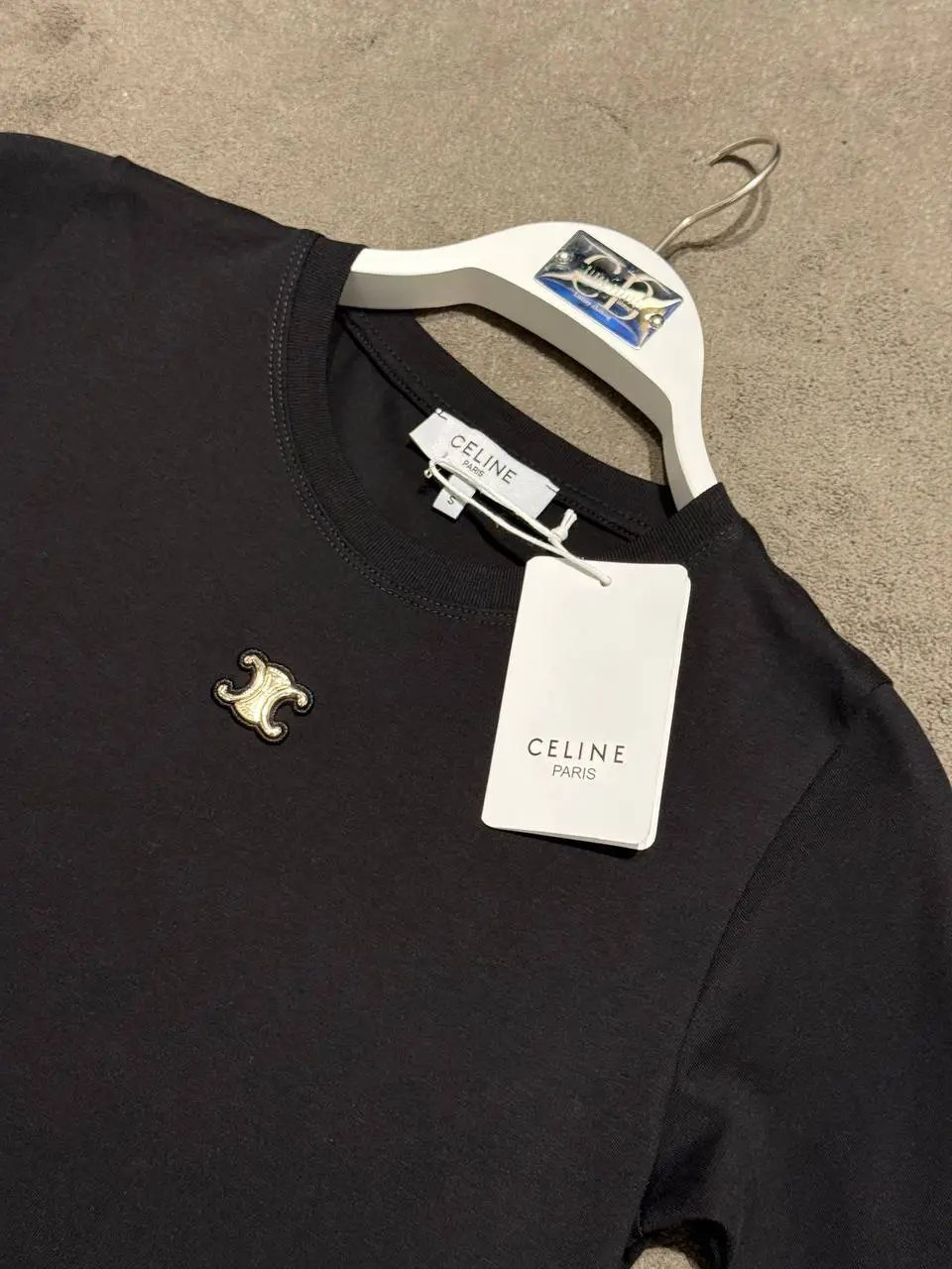 Celine Siyah Logo Detaylı Tişort