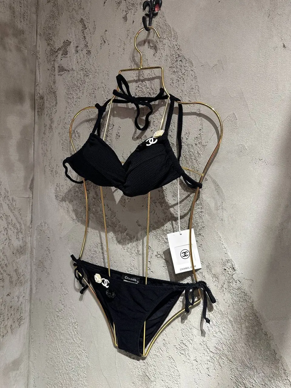 Chanel Siyah Logo Detaylı Bikini