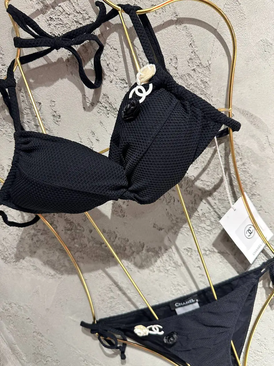 Chanel Siyah Logo Detaylı Bikini