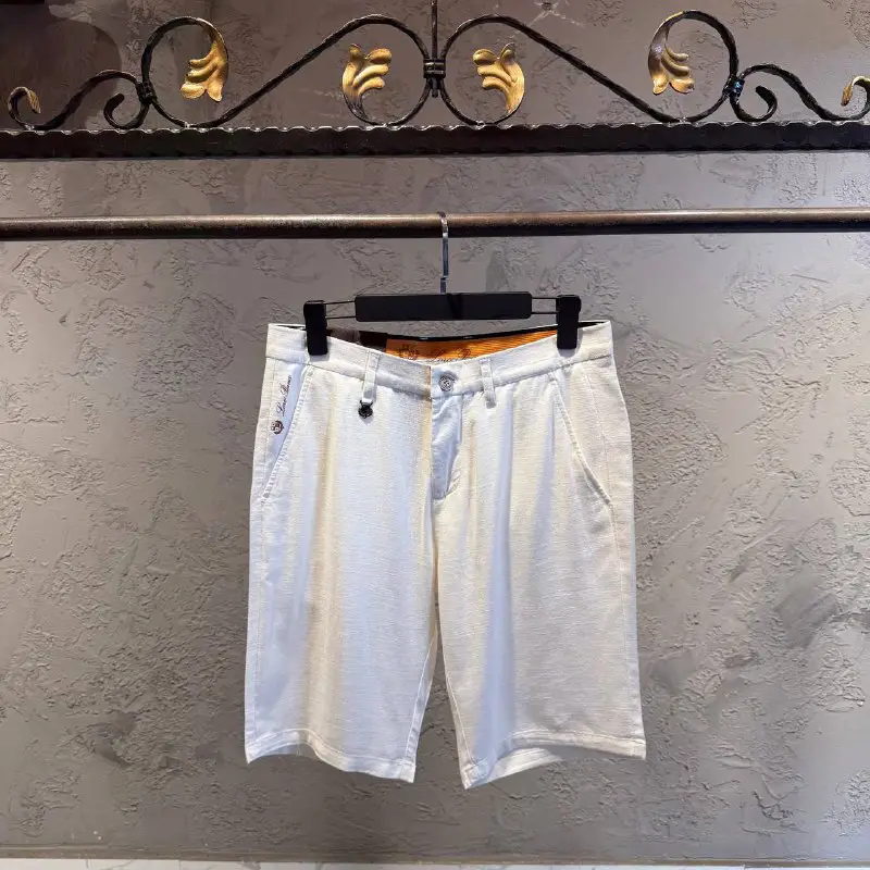 Loro Piana Beyaz Keten Şort