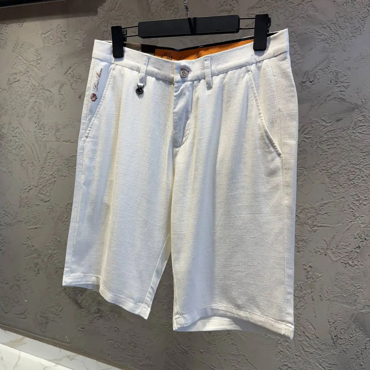 Loro Piana Beyaz Keten Şort