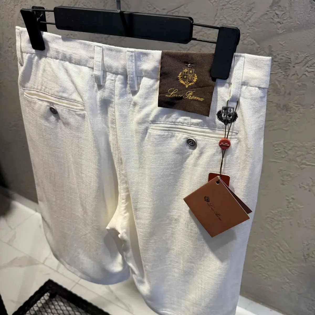 Loro Piana Beyaz Keten Şort