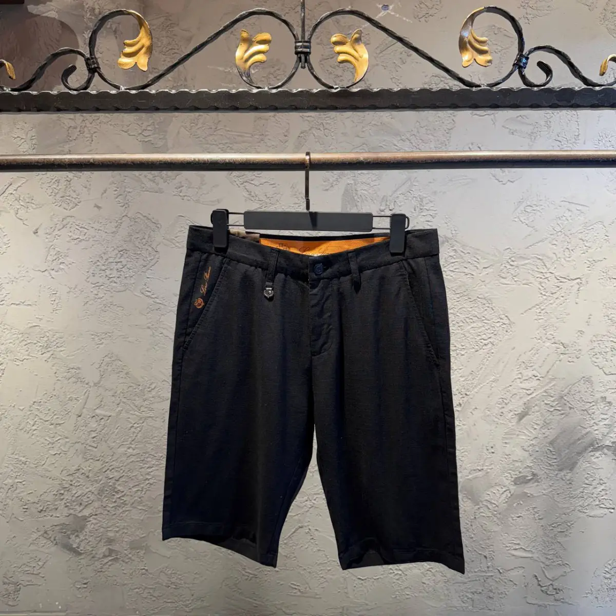 Loro Piana Siyah Keten Şort