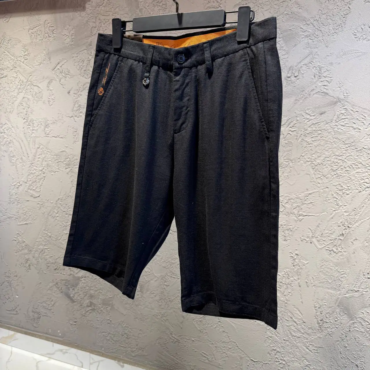 Loro Piana Siyah Keten Şort