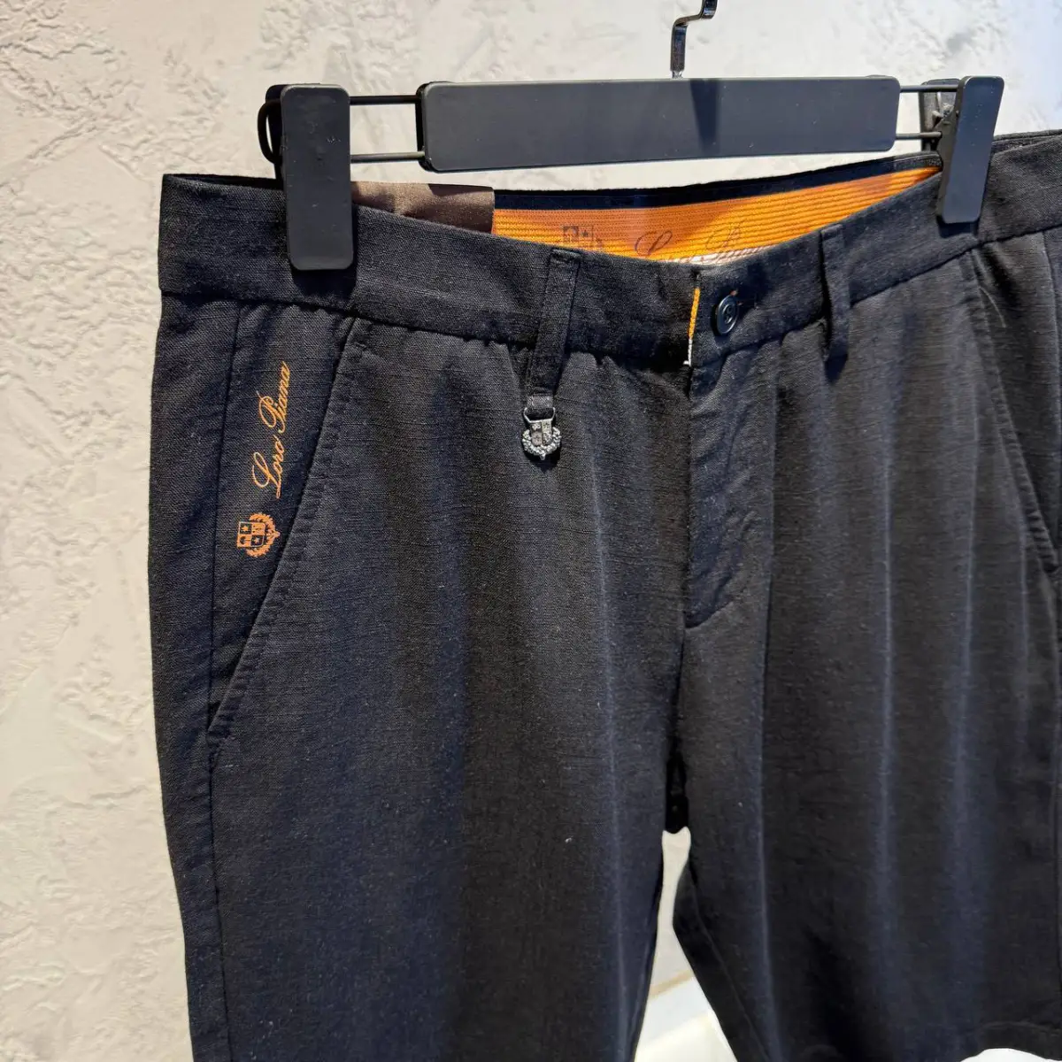 Loro Piana Siyah Keten Şort