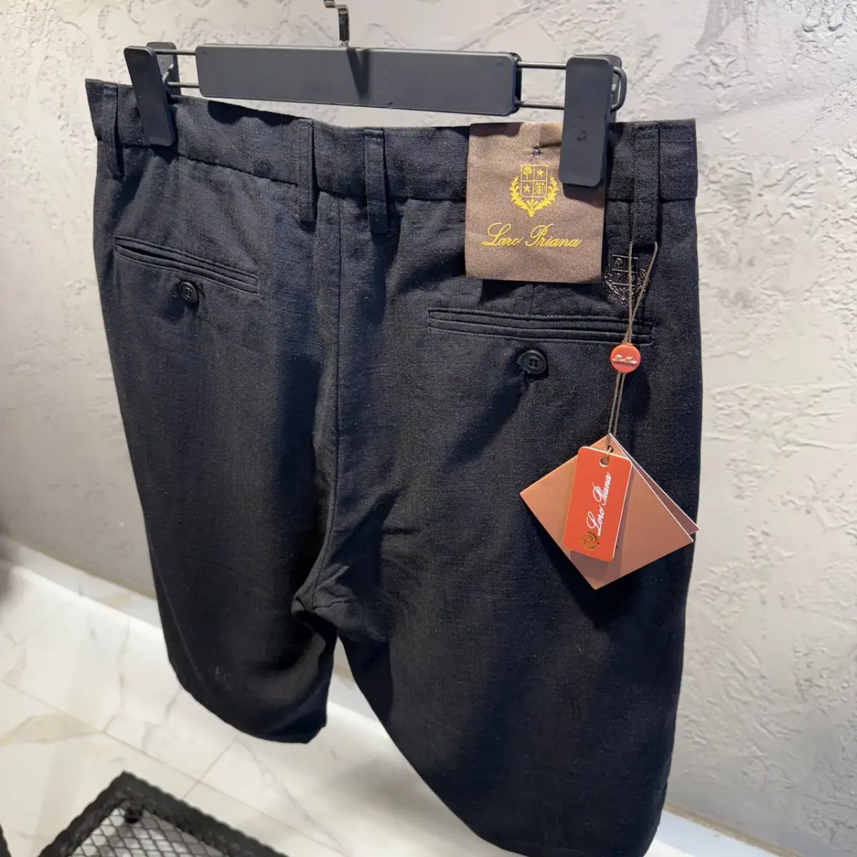 Loro Piana Siyah Keten Şort