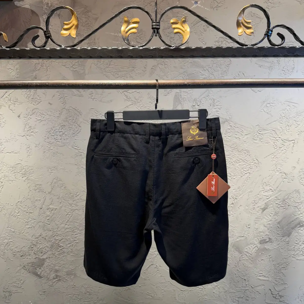 Loro Piana Siyah Keten Şort