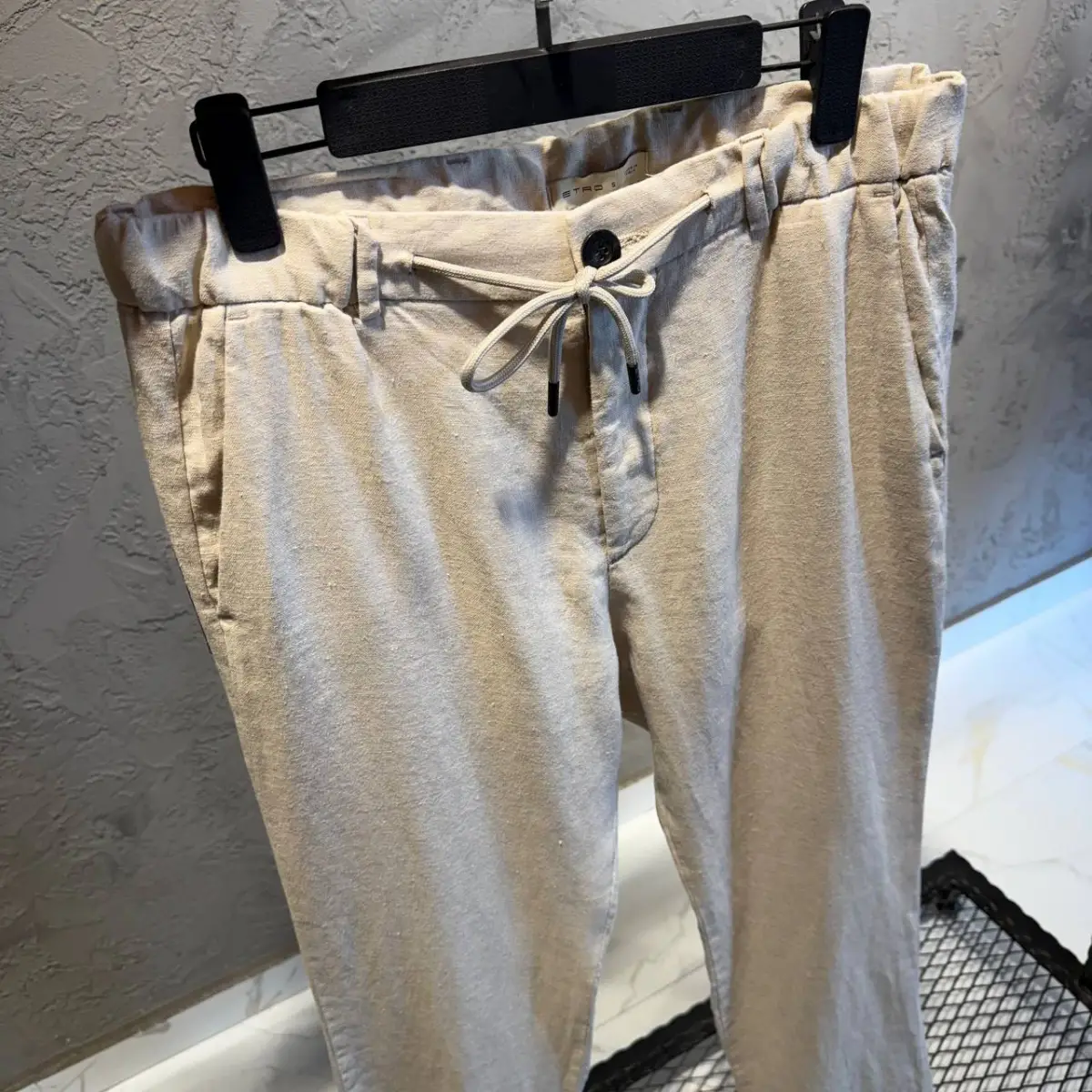 Etro Krem Keten Jogger Pantolon