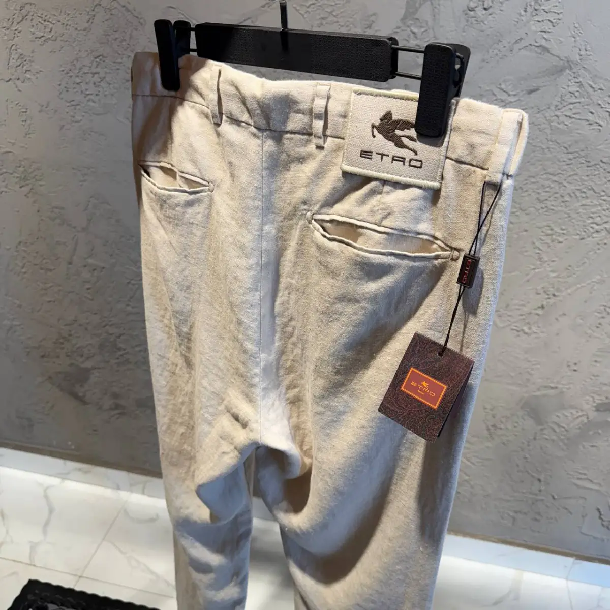 Etro Krem Keten Jogger Pantolon