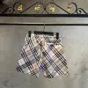 Burberry Desenli Krem Deniz Şortu
