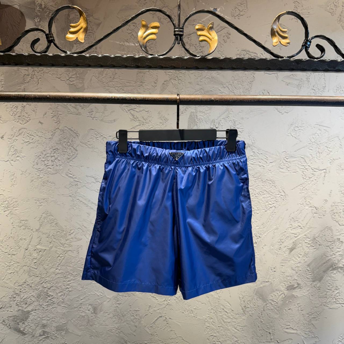 Prada Lacivert Logo Detay Deniz Şortu