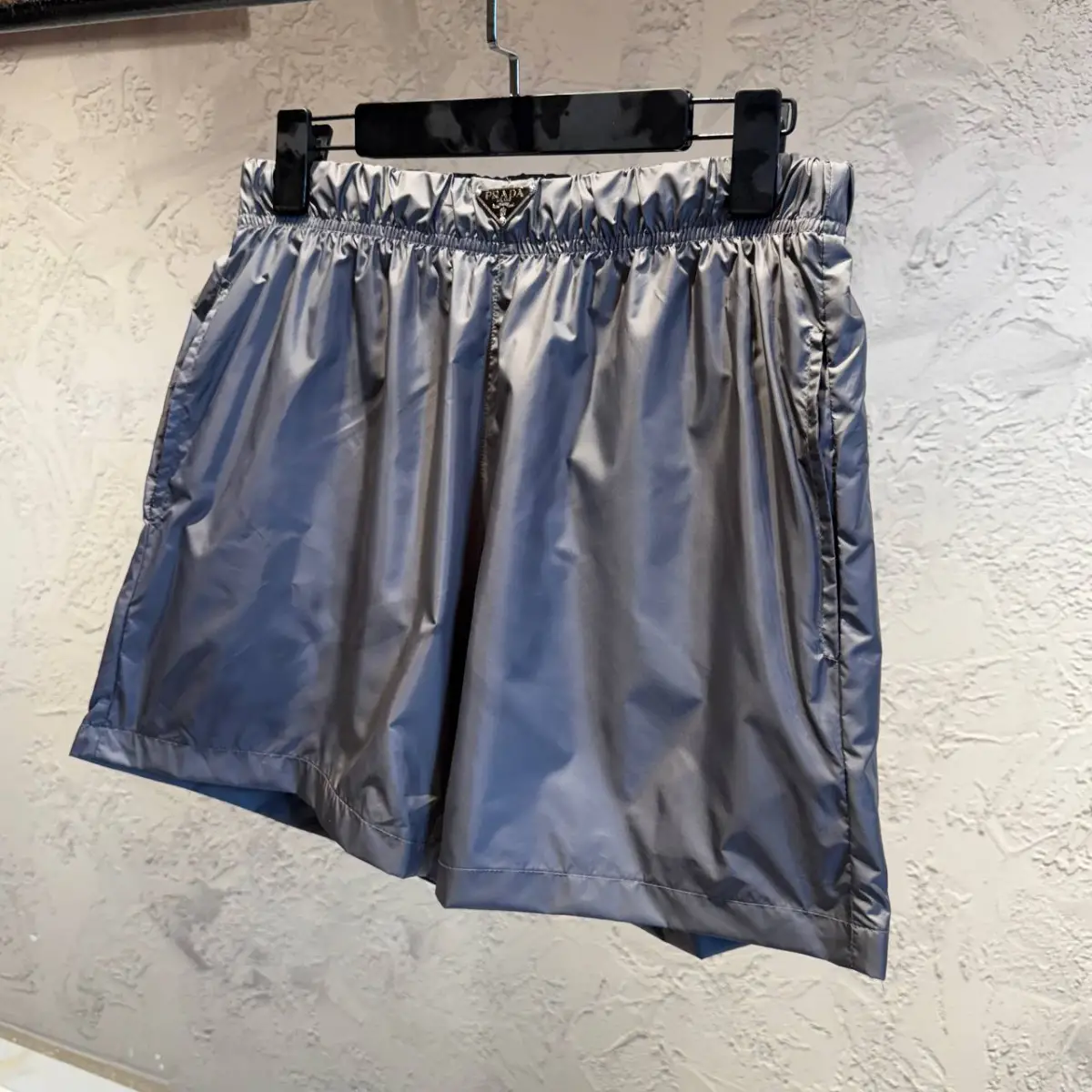 Prada Antrasit Logo Detaylı Deniz Şortu