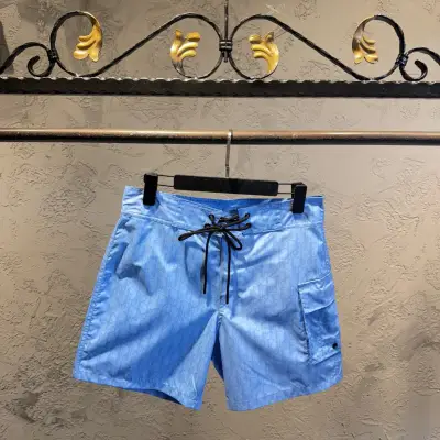 Dior Logo Detaylı Mavi Deniz Şortu