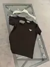 Prada Siyah Gümüş Logolu Tişört