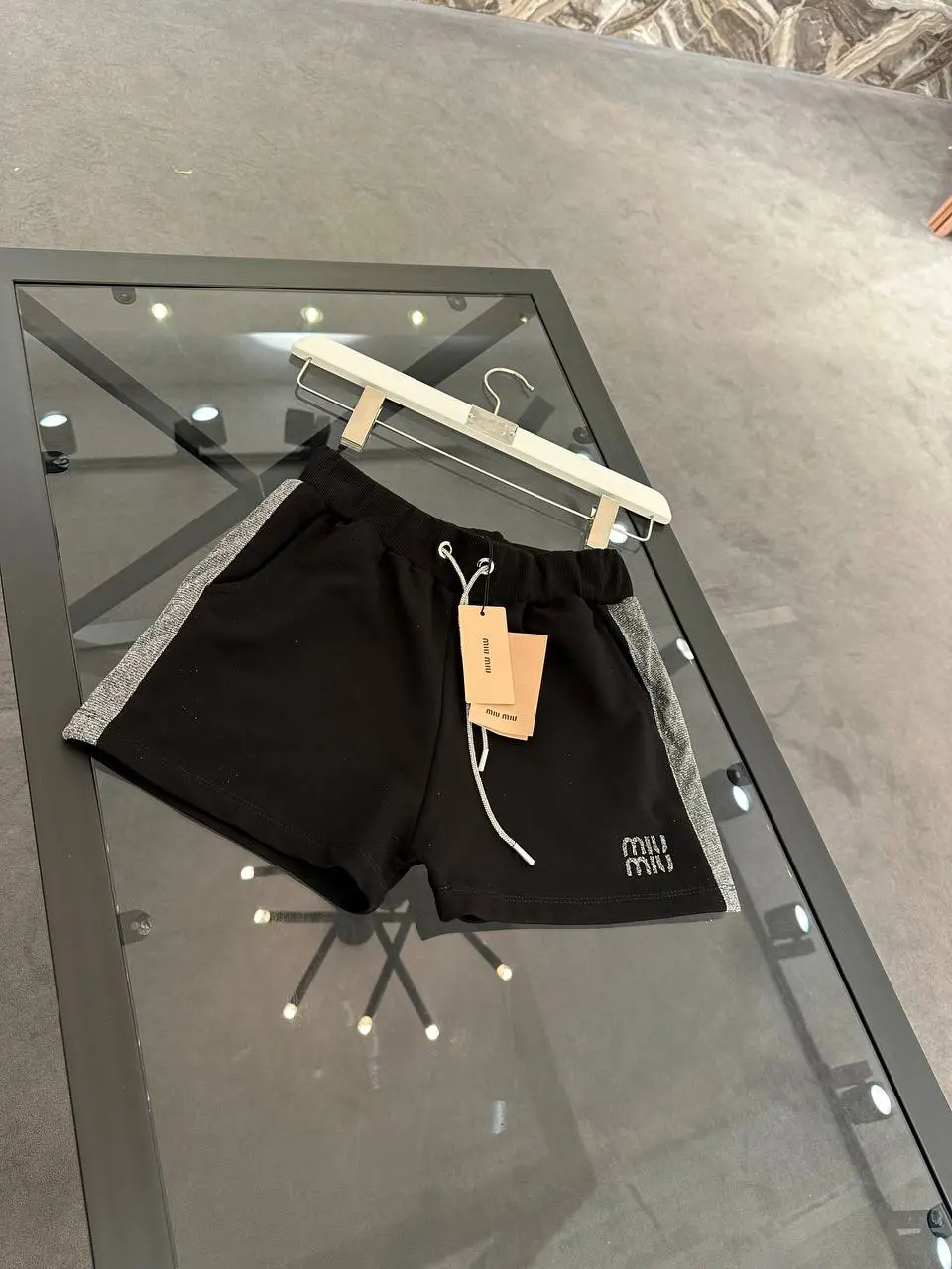 MiuMiu Siyah Silver Şeritli Şort