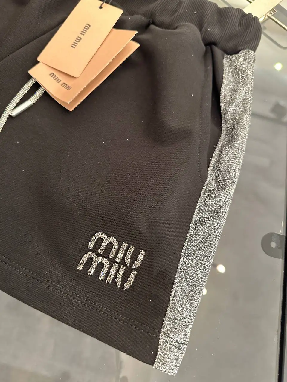 MiuMiu Siyah Silver Şeritli Şort